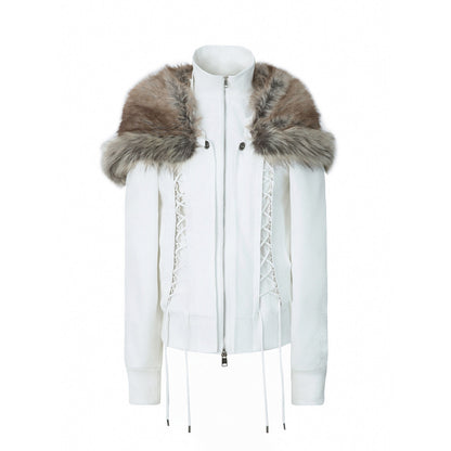 DoublePunch_Faux_Fur_Collar_Tie_Hooded_Women&