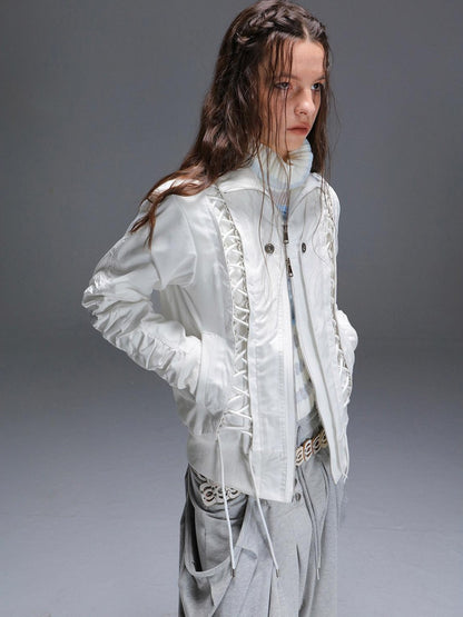 DoublePunch Faux Fur Collar Tie Hooded Women&
