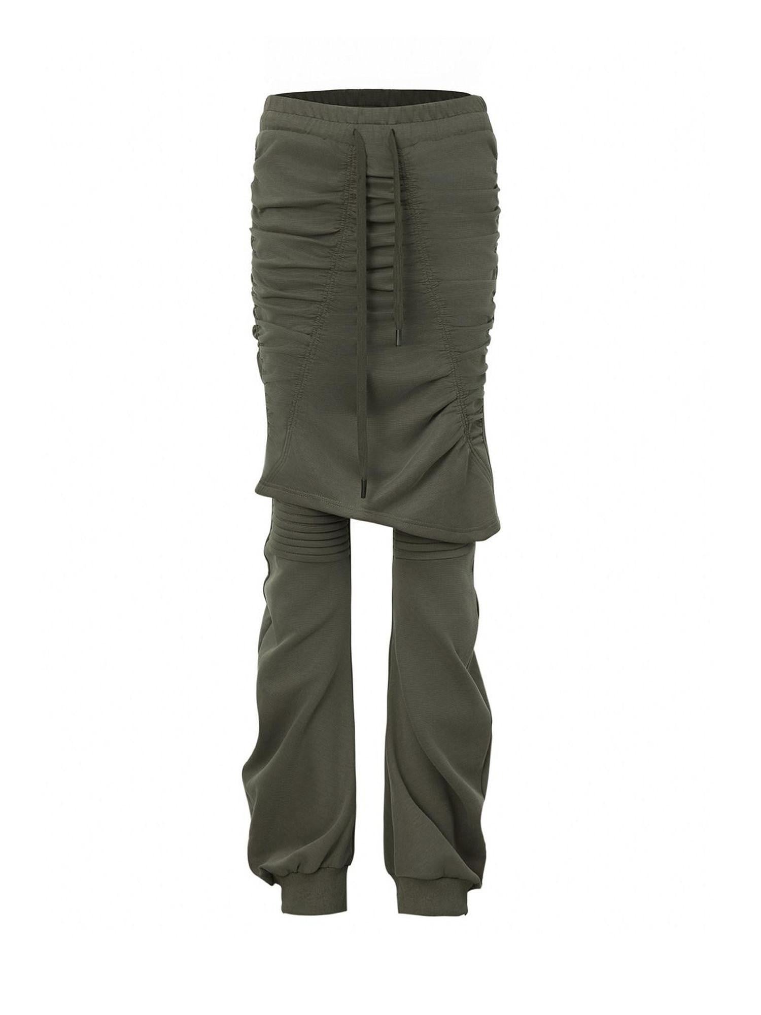 DoublePunch Faux Two Piece Pleated Skirt Tie Detail Women&