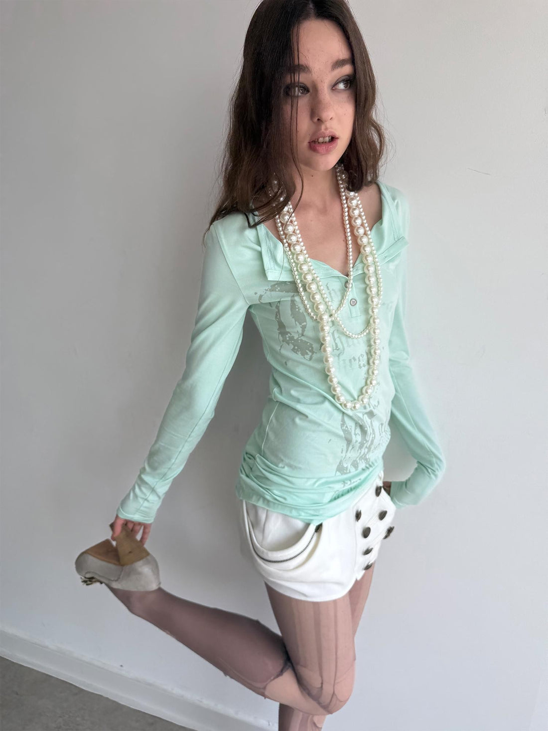 DoublePunch Gothic Print Distressed Knit Women&