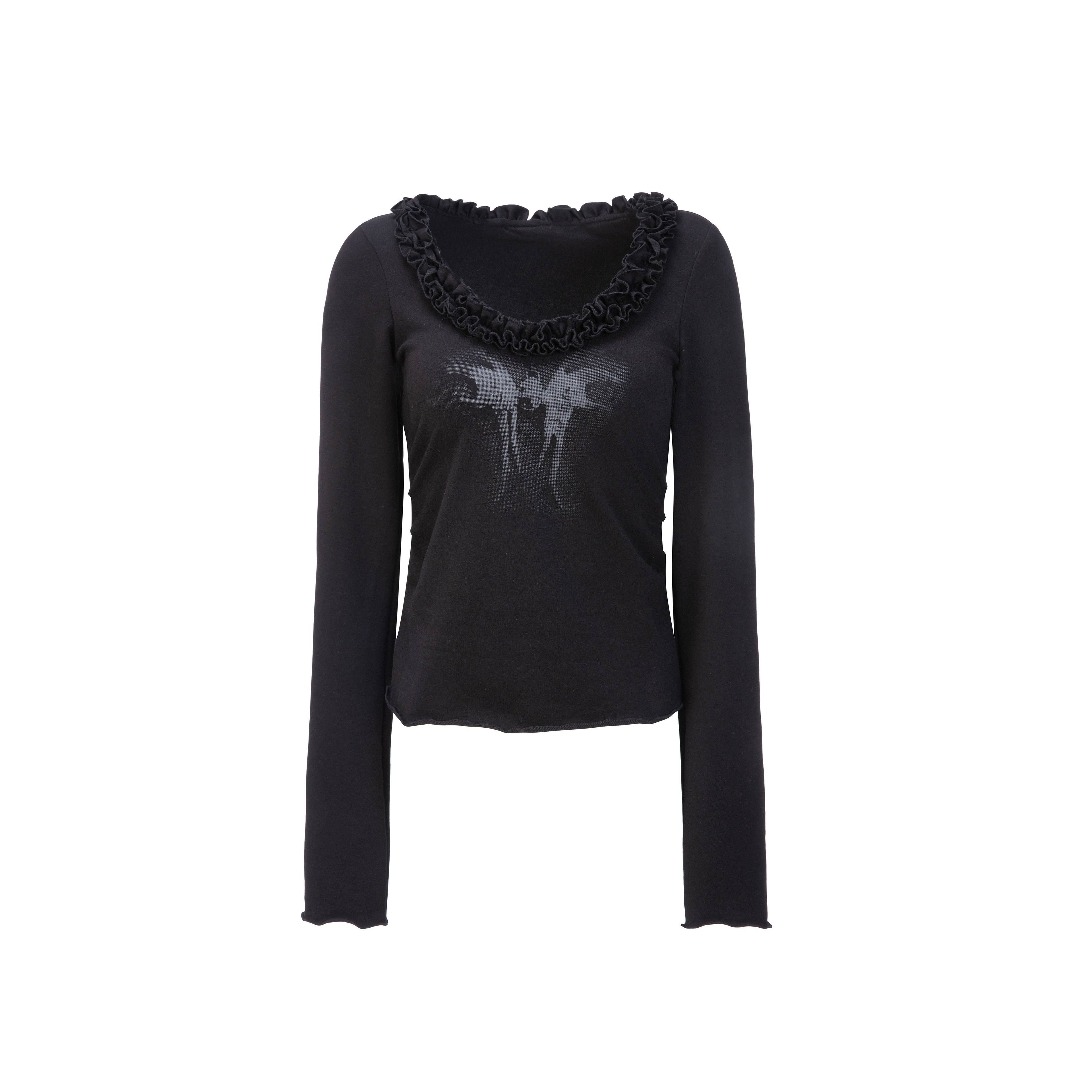 DoublePunch_Heart_Print_Ruffle_Edge_3D_Embellished_Slim_Fit_Women&