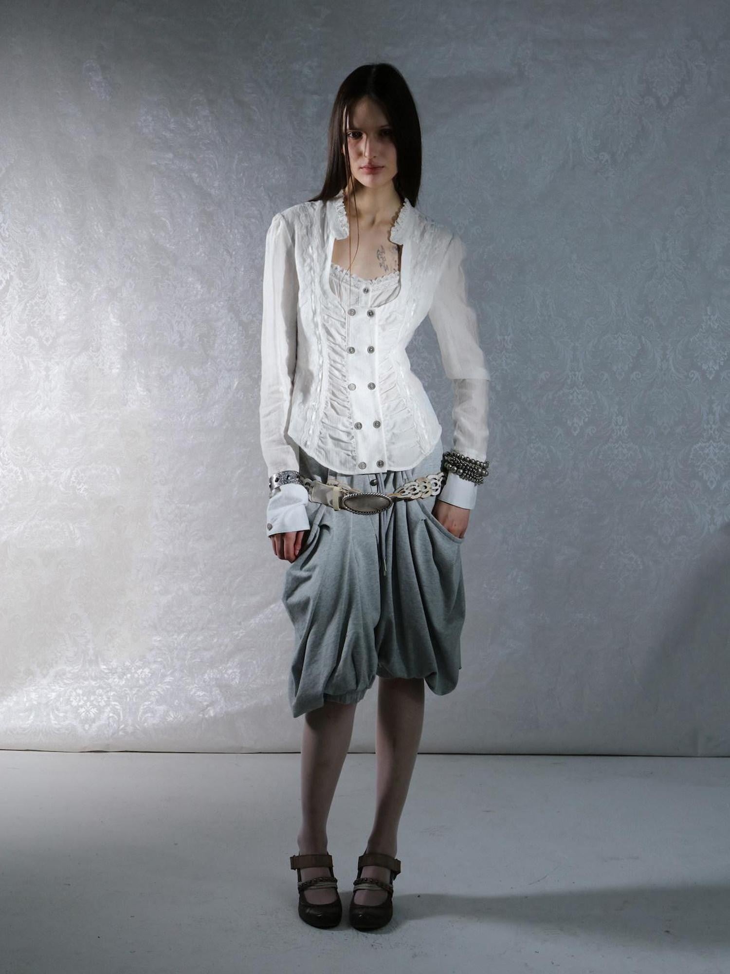 DoublePunch Heather Gray Harem Lantern Pocket Women&