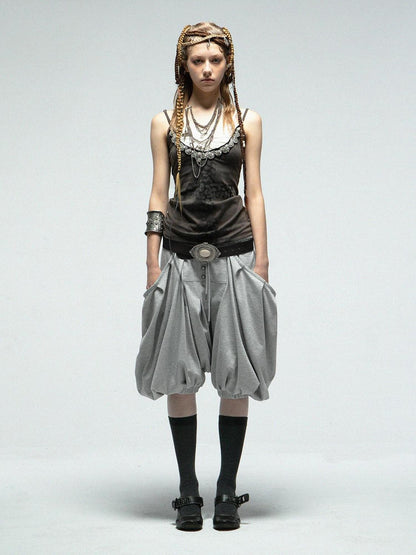 DoublePunch Heather Gray Harem Lantern Pocket Women&