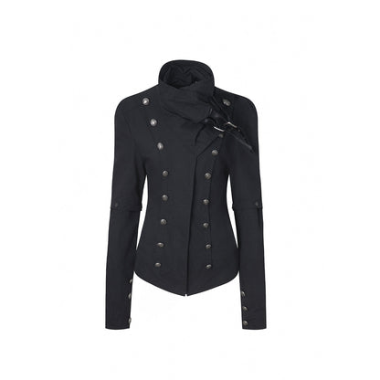 DoublePunch_High_Collar_Metal_Buckle_Vintage_Windproof_Padded_Women&