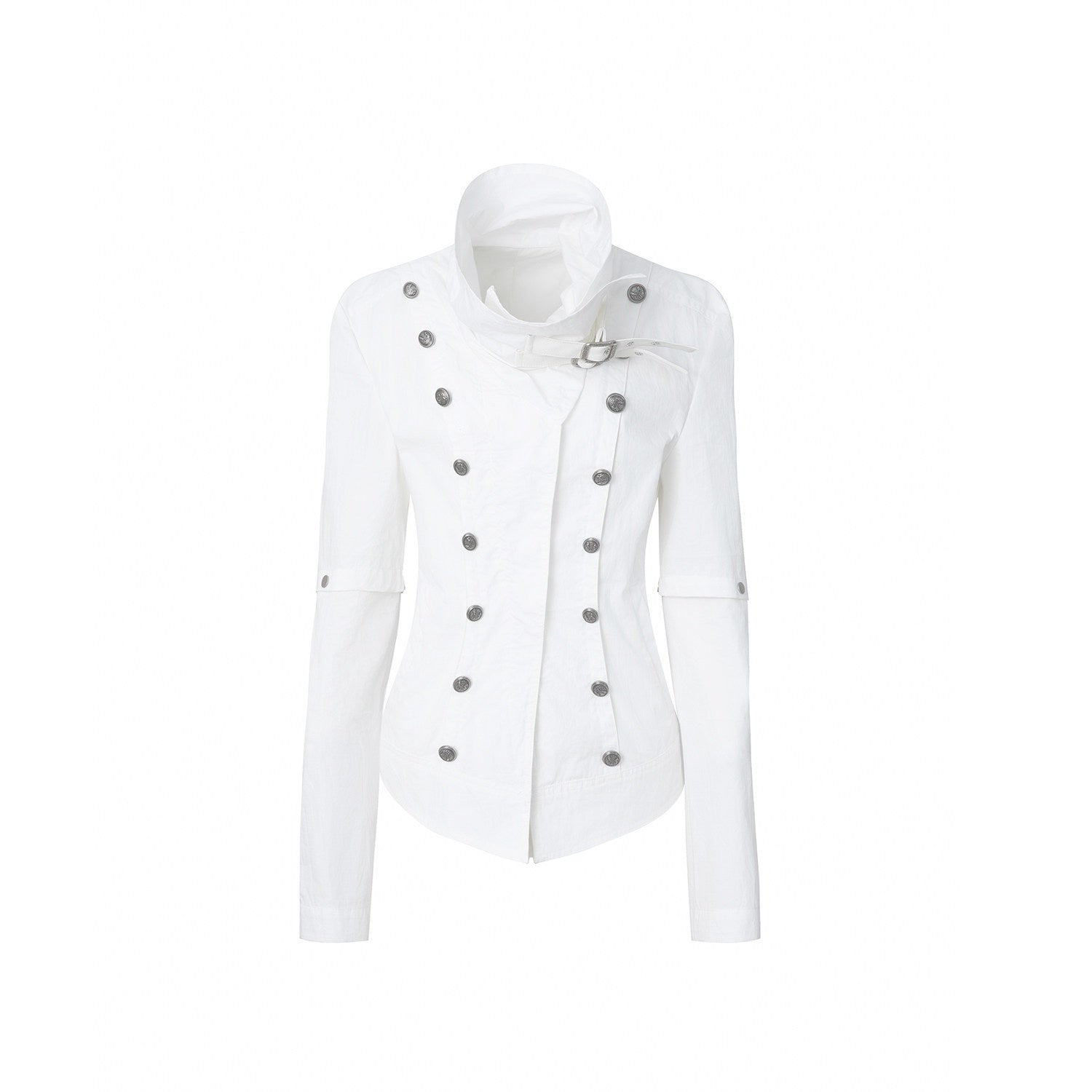 DoublePunch_High_Collar_Metal_Buckle_Vintage_Windproof_Padded_Women&