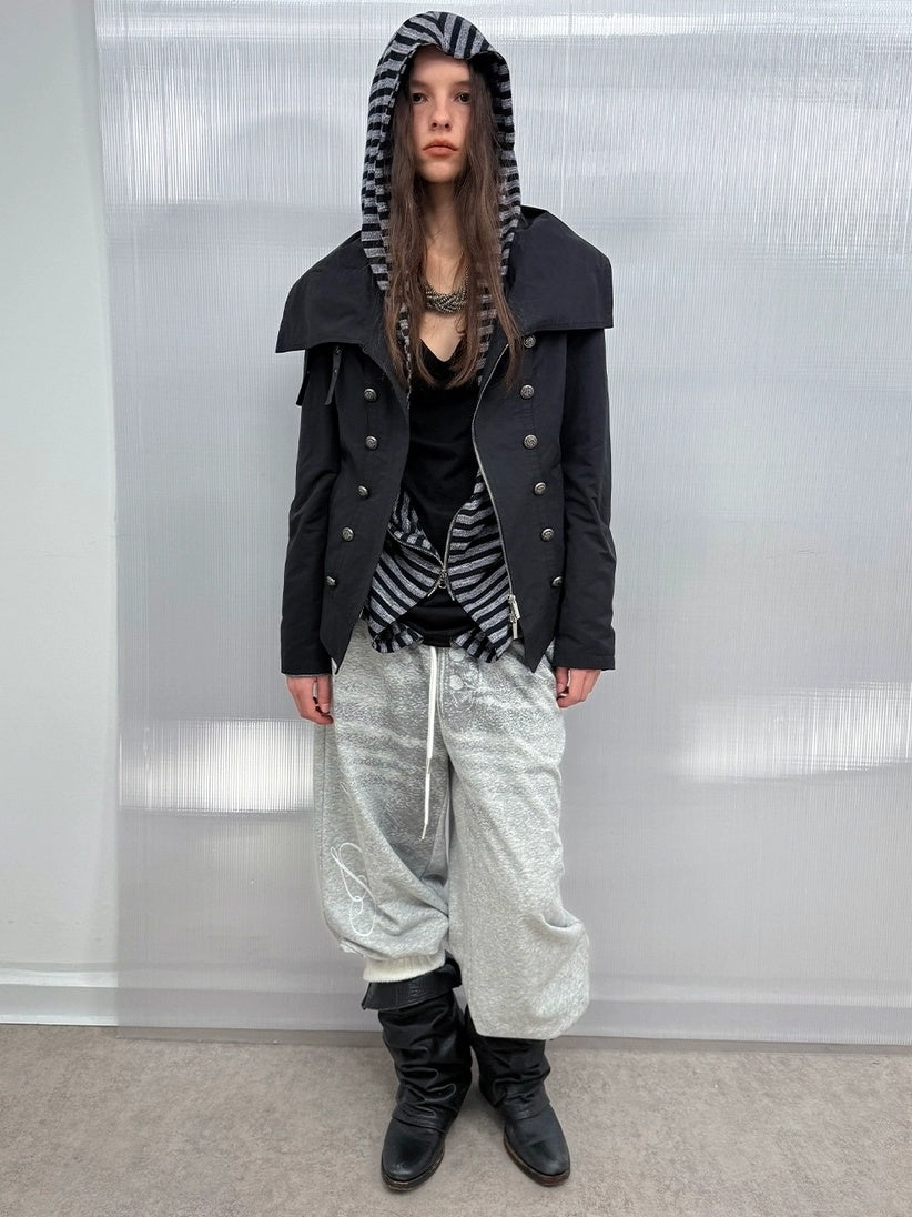 DoublePunch High Stretch Printed Patchwork Sport Relaxed Straight Leg Women Cotton Pants