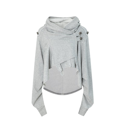 DoublePunch_Hooded_Asymmetric_Short_Cotton_Women&