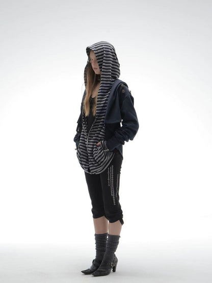 DoublePunch Hooded Asymmetric Short Cotton Women&