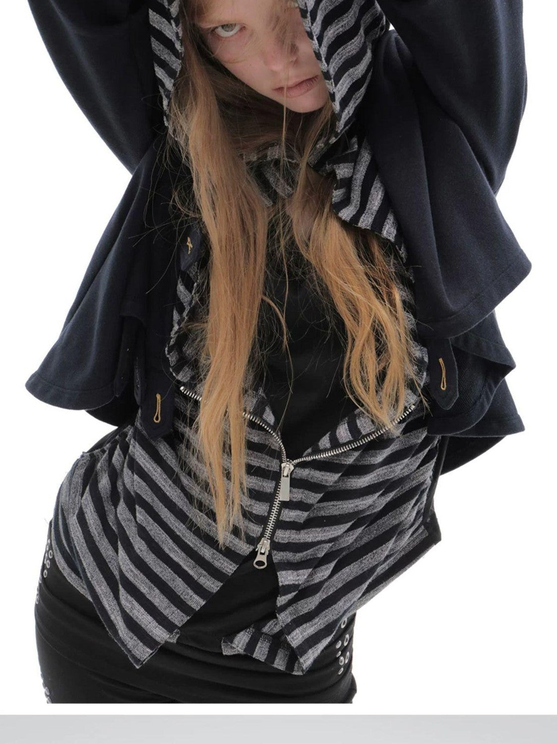 DoublePunch Hooded Asymmetric Short Cotton Women&