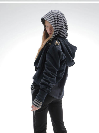 DoublePunch Hooded Asymmetric Short Cotton Women&