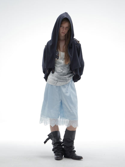 DoublePunch Hooded Asymmetric Short Cotton Women&