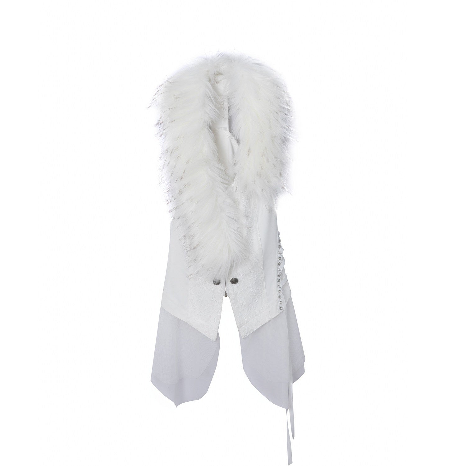 DoublePunch_Lace_Jacquard_Spliced_Vintage_Metal_Button_Fur_Collar_Women&