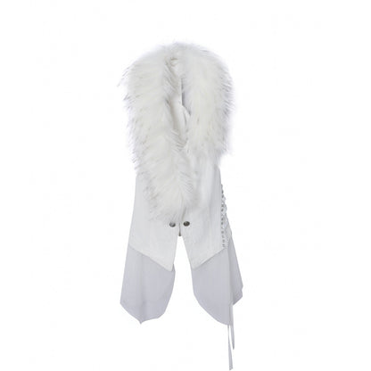 DoublePunch_Lace_Jacquard_Spliced_Vintage_Metal_Button_Fur_Collar_Women&