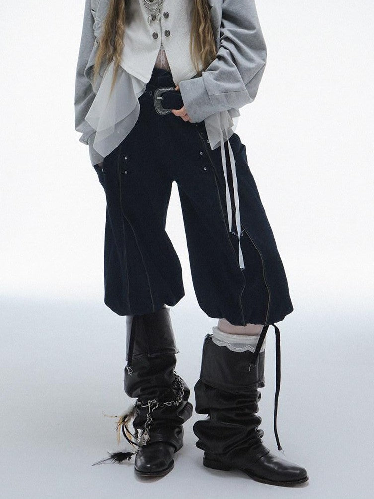 DoublePunch Lace Jacquard Spliced Vintage Metal Button Fur Collar Women&