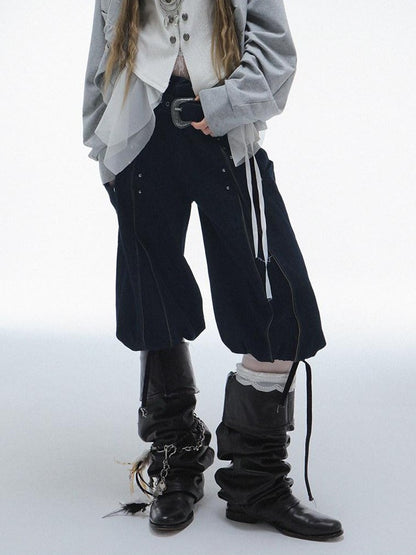 DoublePunch Lace Jacquard Spliced Vintage Metal Button Fur Collar Women&