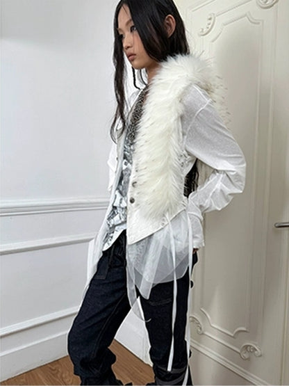 DoublePunch Lightweight Punk Loose Fit Long Sleeve Vintage Print Womens Travel T-Shirt