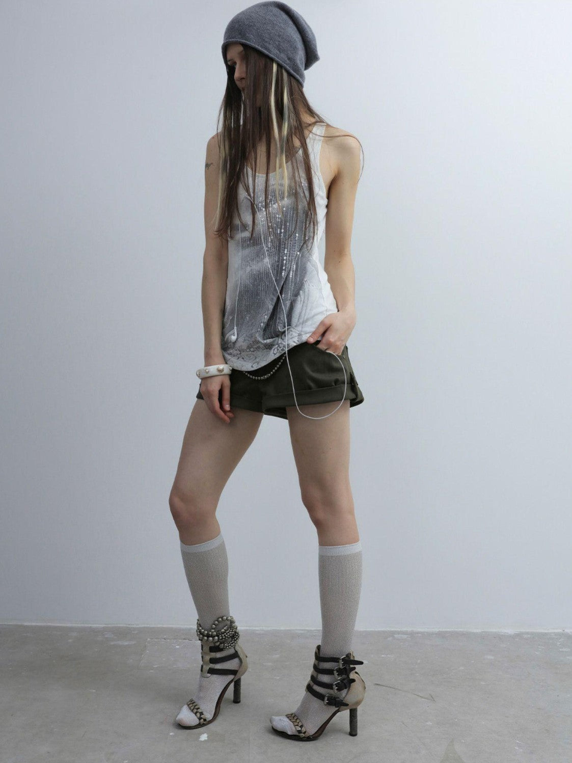 DoublePunch Mini Vintage Low Waist Chain Cuff Women&