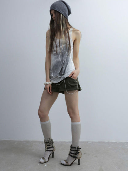 DoublePunch Mini Vintage Low Waist Chain Cuff Women&