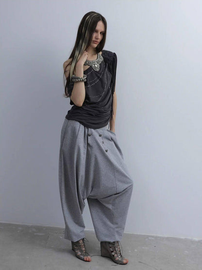 DoublePunch Off Shoulder Fringe Batwing Rhinestone Women&