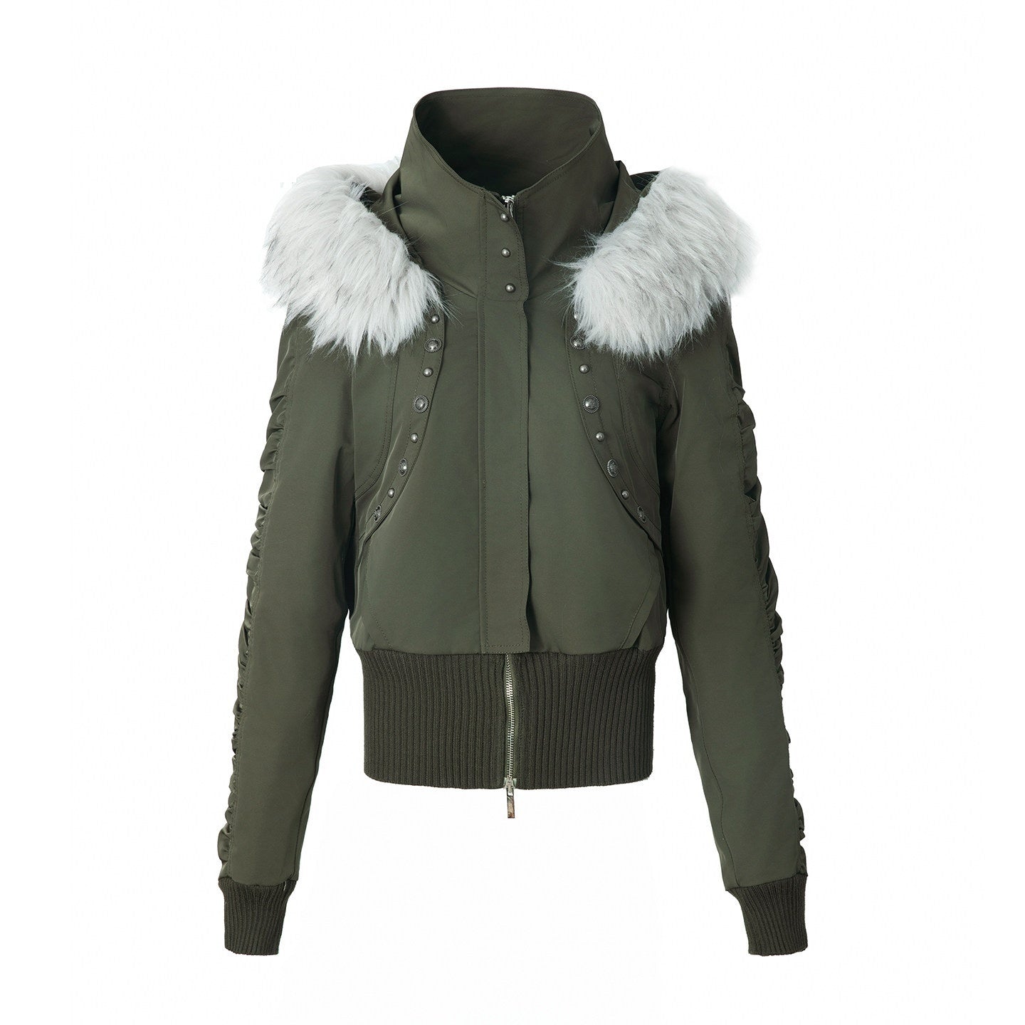 DoublePunch_Olive_Punk_Cinched_Waist_Faux_Fur_Hooded_Women&