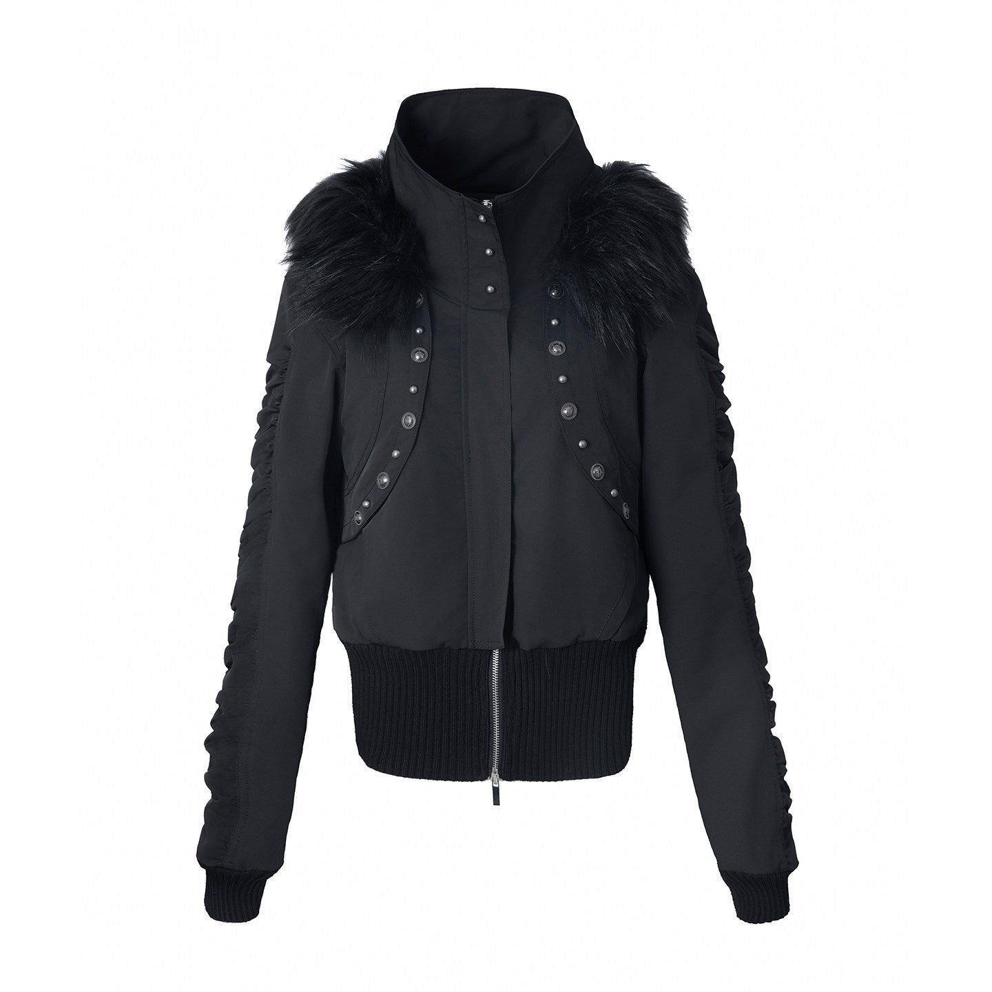 DoublePunch_Olive_Punk_Cinched_Waist_Faux_Fur_Hooded_Women&