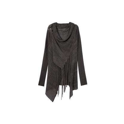 DoublePunch_Openwork_Knit_Tassel_Irregular_Shawl_Mid_Length_Women&