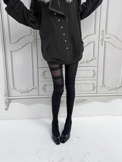 DoublePunch Oversized Fleece Lined Half Zip Cotton Women&