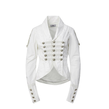 DoublePunch_Patch_Leather_Double_Breasted_Small_Lapel_Women&