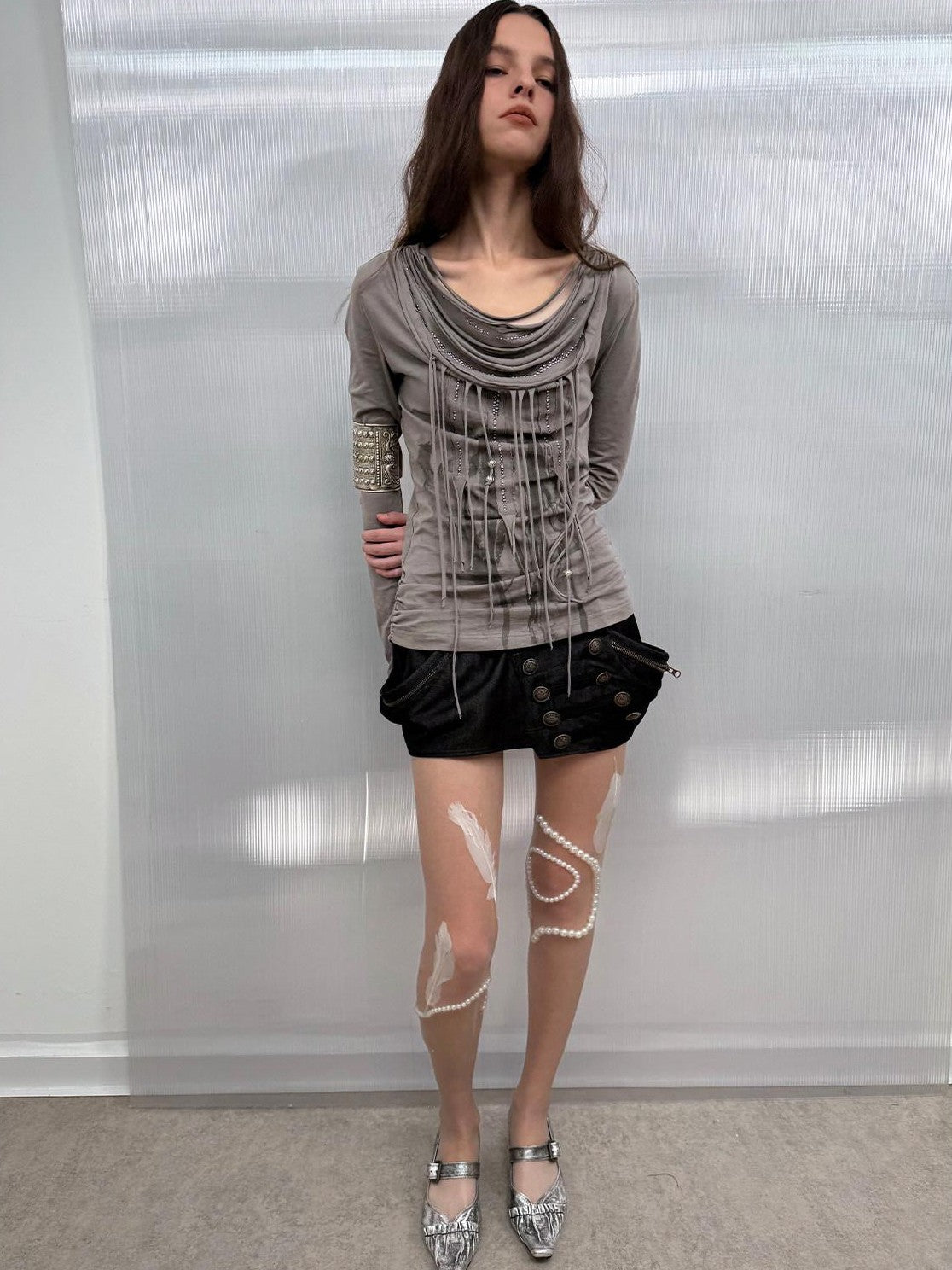 DoublePunch Pumpkin Puff Structured Asymmetrical Metal Buckle Workwear Women&