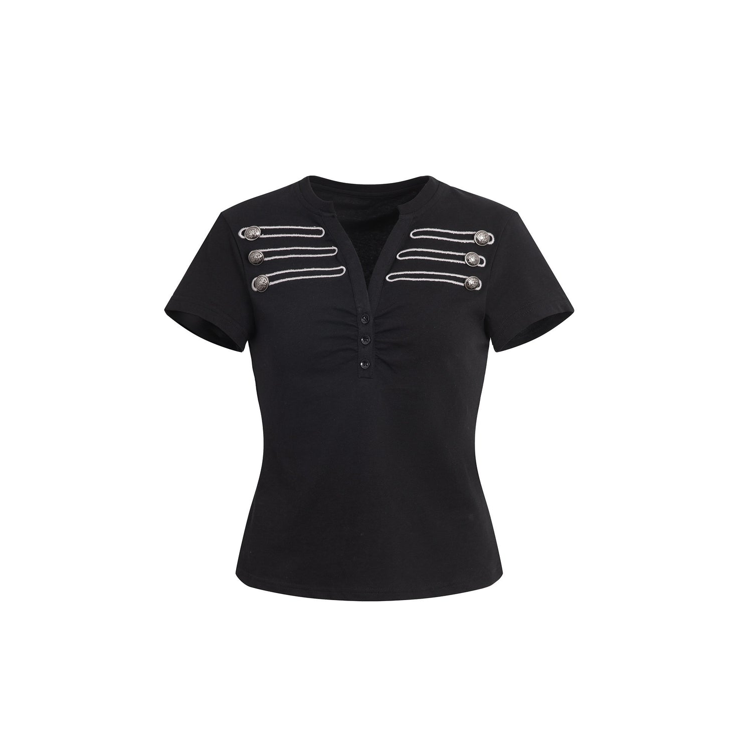 DoublePunch_Retro_Embroidered_Metal_Button_Henley_Slim_Women&