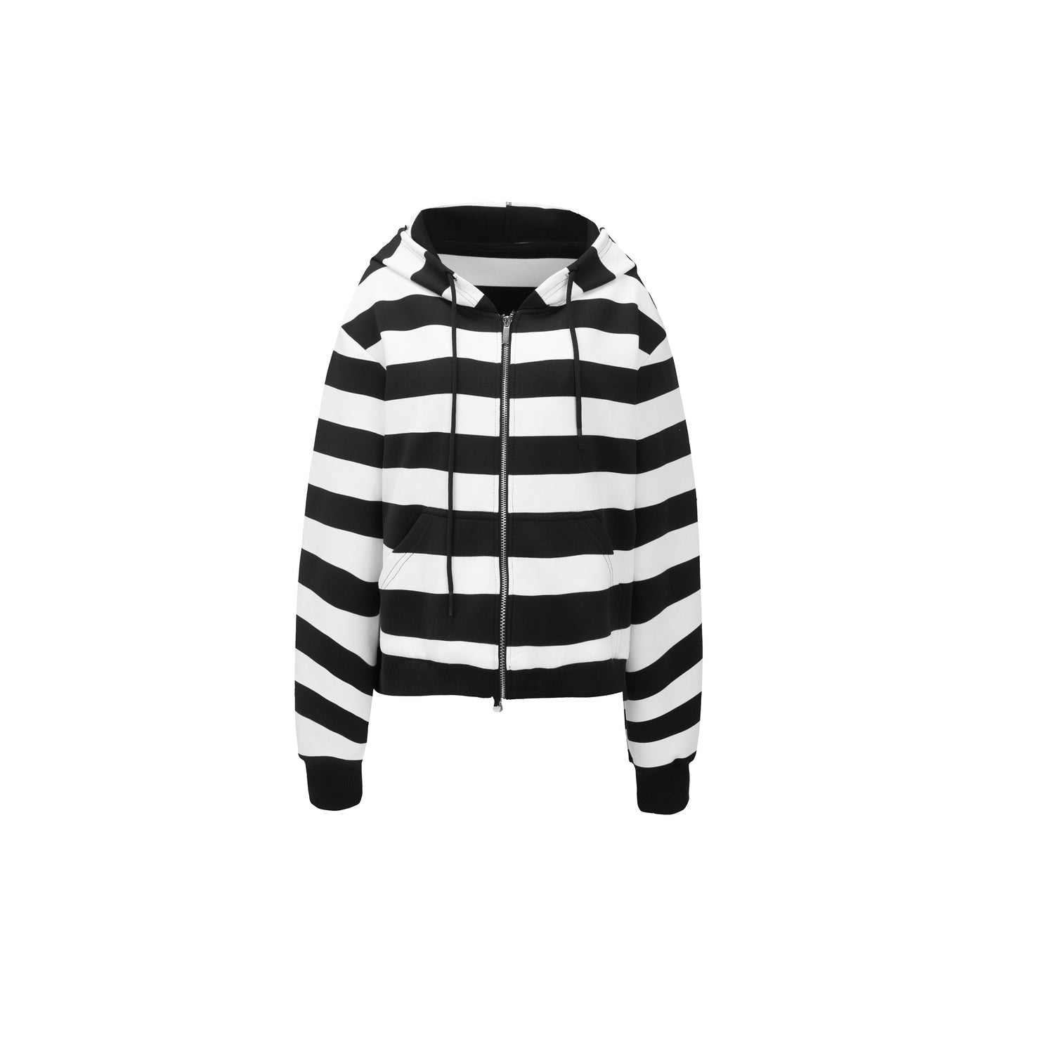 DoublePunch_Retro_Punk_Striped_Straight_Zip_Ribbed_Pockets_Women&