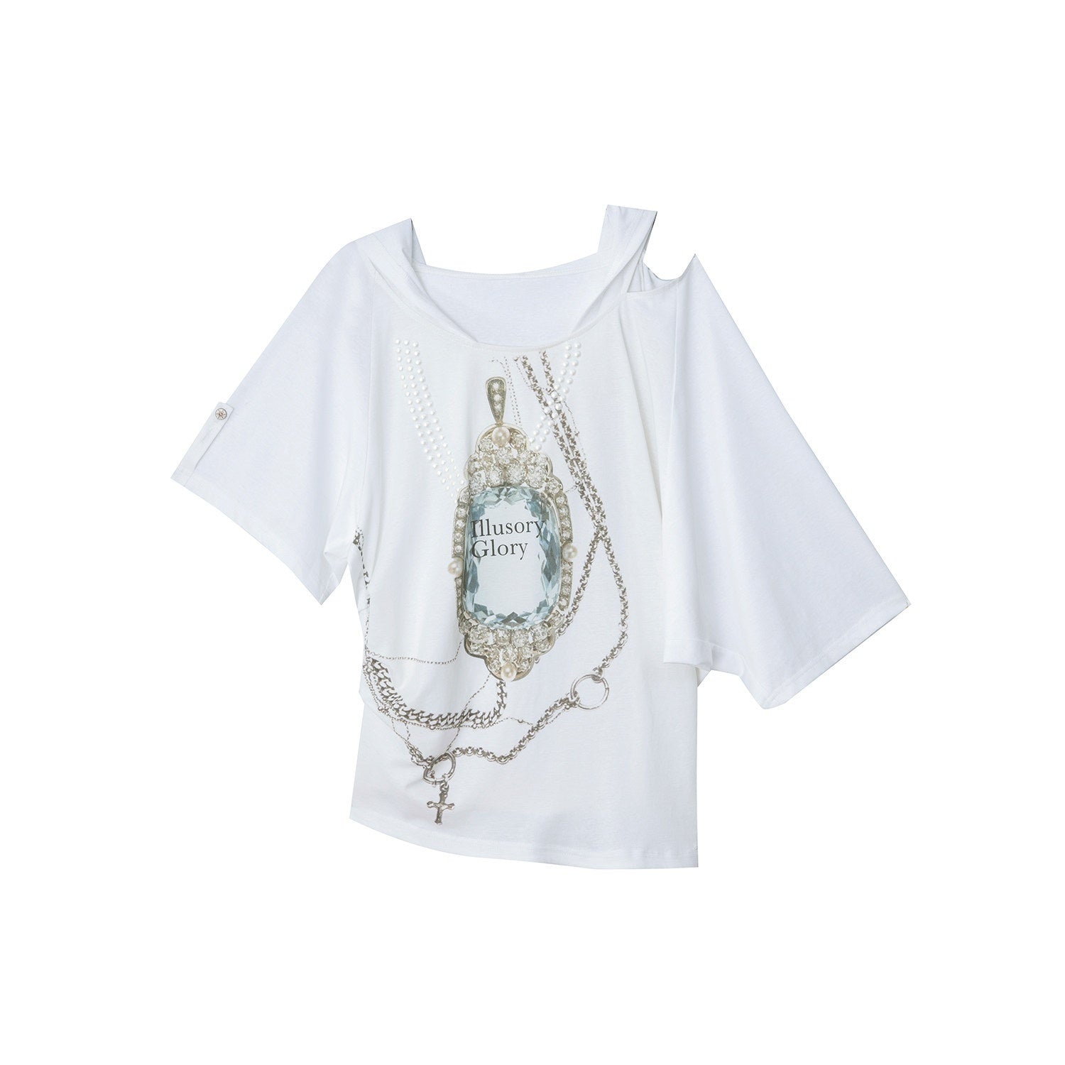 DoublePunch_Rhinestone_Print_Hooded_Batwing_Women&