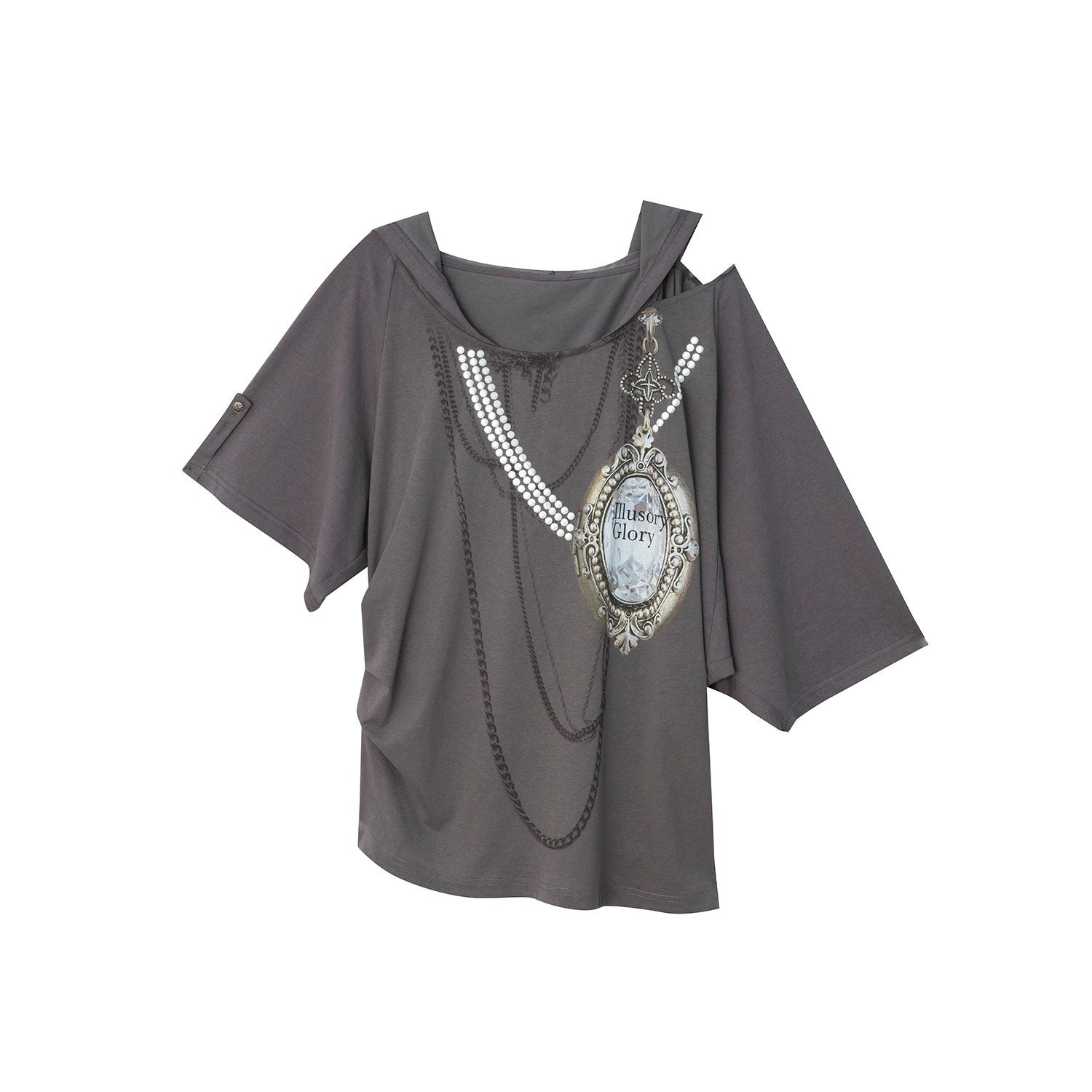 DoublePunch_Rhinestone_Print_Hooded_Batwing_Women&