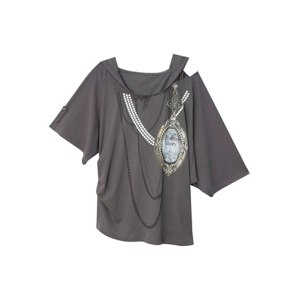 DoublePunch_Rhinestone_Print_Hooded_Batwing_Women&