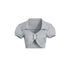 DoublePunch_Satin_V-neck_Metal_Button_Layered_Puff_Sleeve_Women&