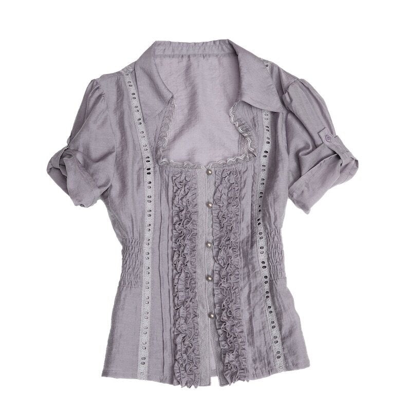 DoublePunch_Sheer_Lettuce_Edge_Square_Neck_Puff_Sleeve_Court_Doll_Women&