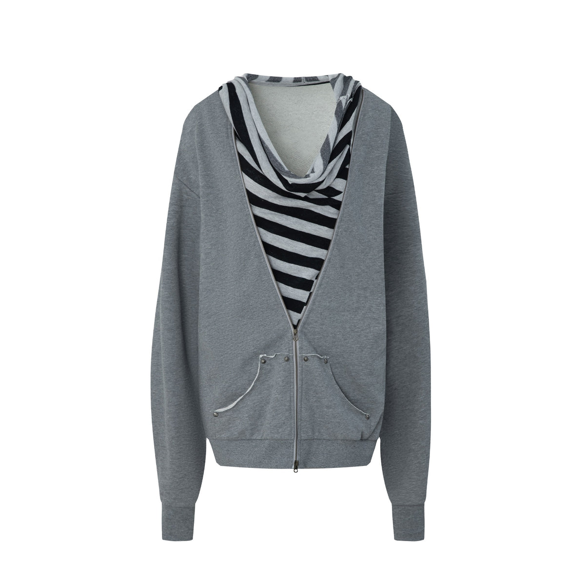 DoublePunch_Striped_Double_Layer_Oversize_Drop_Shoulder_Women&