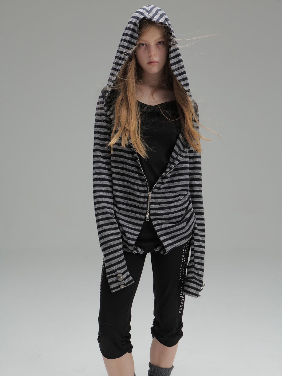 DoublePunch Striped Faux Layered Patchwork Long Sleeve Women&