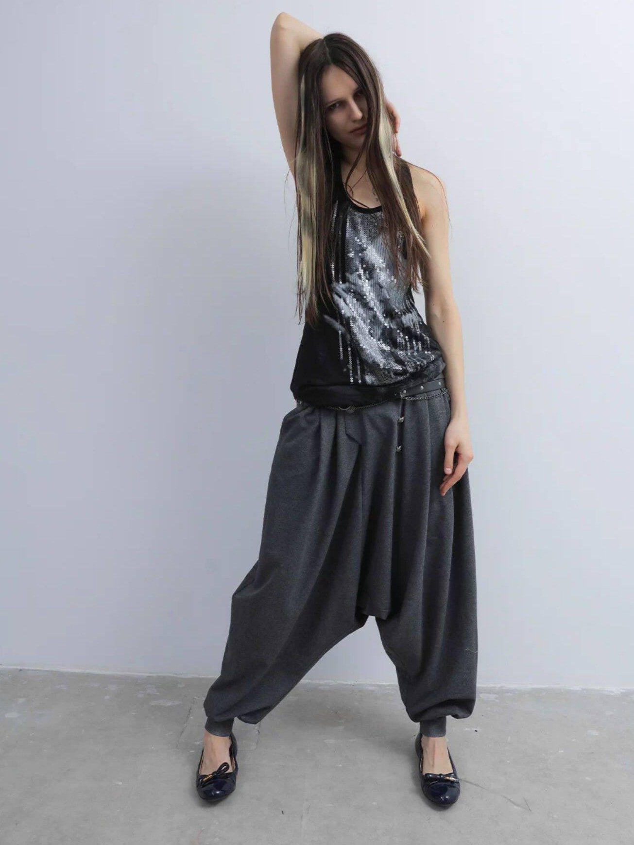 DoublePunch Vintage Equestrian Low Crotch Knit Structured Women&
