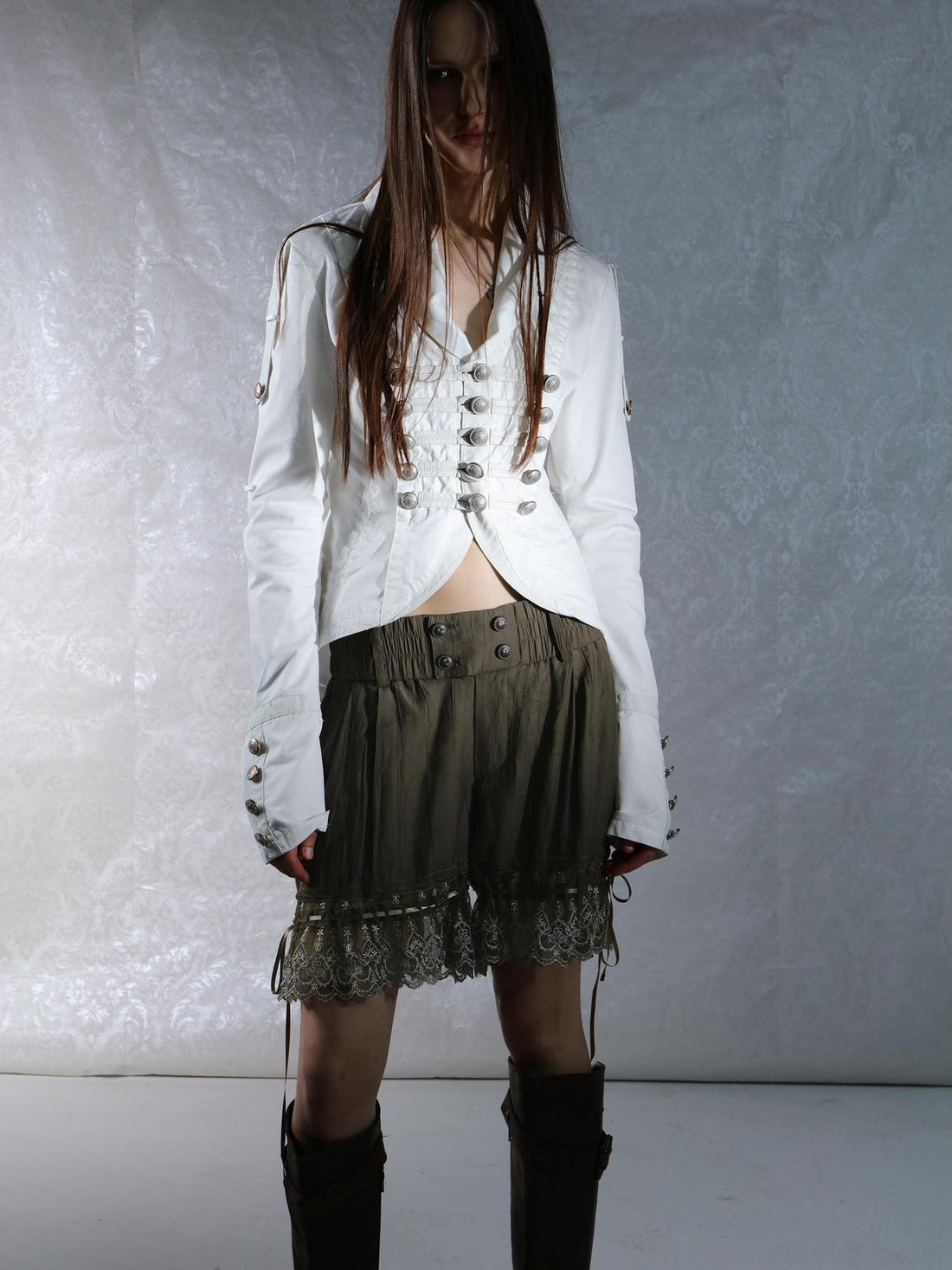 DoublePunch Vintage Lace Puffed Bloomers Low Waist Women&