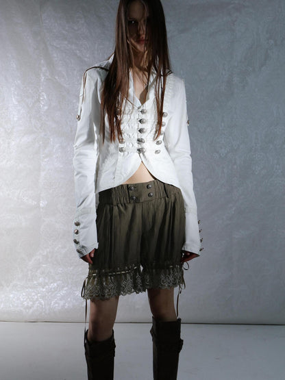 DoublePunch Vintage Lace Puffed Bloomers Low Waist Women&