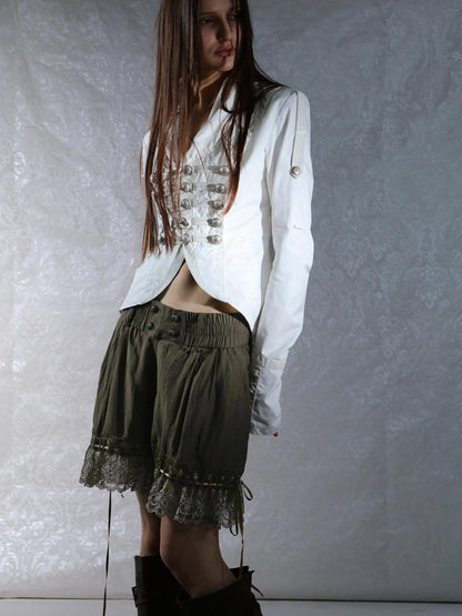 DoublePunch Vintage Lace Puffed Bloomers Low Waist Women&
