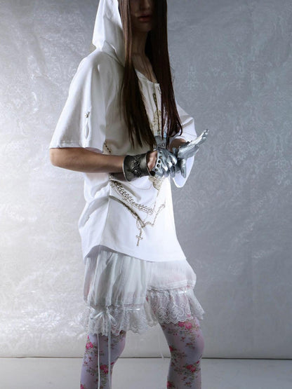 DoublePunch Vintage Lace Puffed Bloomers Low Waist Women&