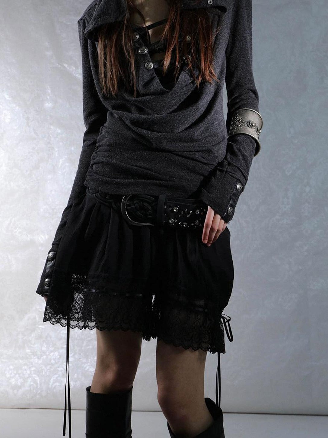 DoublePunch Vintage Lace Puffed Bloomers Low Waist Women&