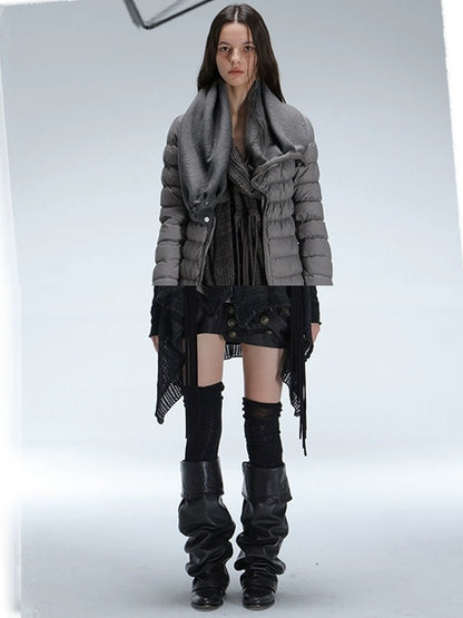 DoublePunch Vintage Oversized Fringe Knit Women Midlength Longsleeve Wool Blend Cardigans