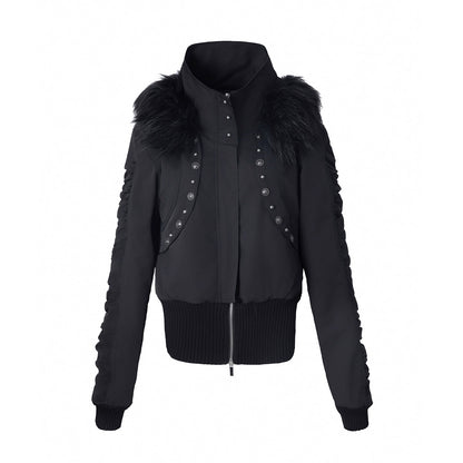 DoublePunch_Warm_Thick_Punk_Slim_Cinched_Waist_Women_Hooded_Zip_Ribbed_Hem_Puffer_Jacket_MISSTT