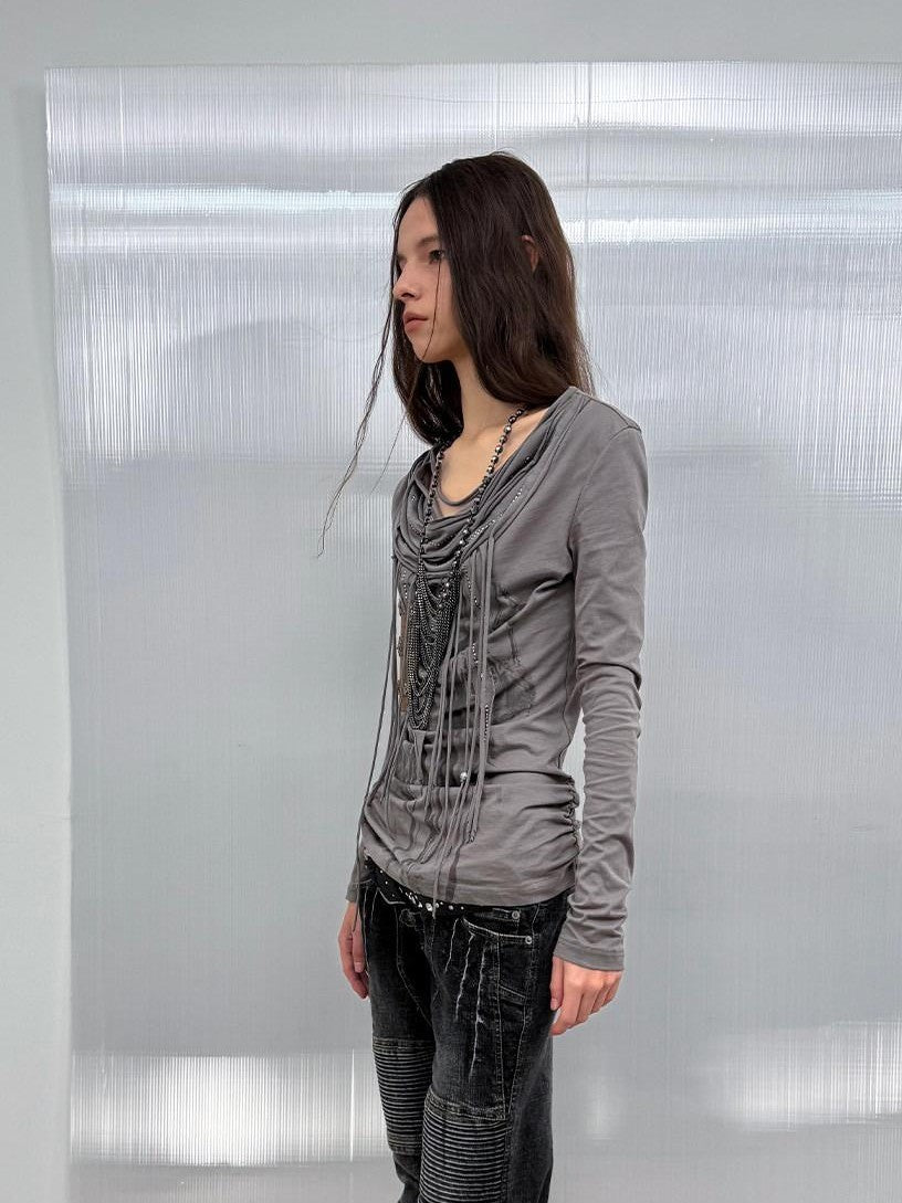 DoublePunch Washed Distressed Biker Pocket Low Waist Women&