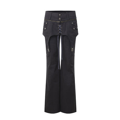 DoublePunch_Washed_Distressed_Spliced_Skirt_Panel_Women&