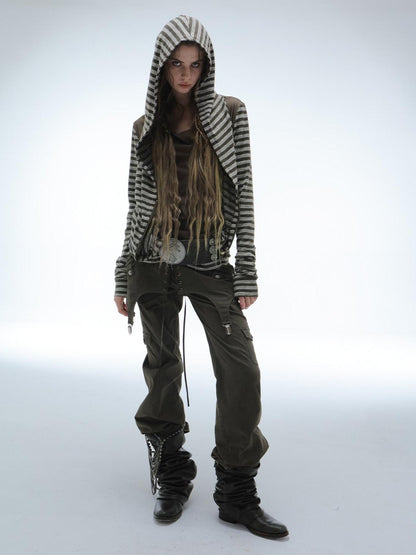 DoublePunch Washed Distressed Spliced Skirt Panel Women&