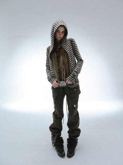 DoublePunch Washed Distressed Spliced Skirt Panel Women&